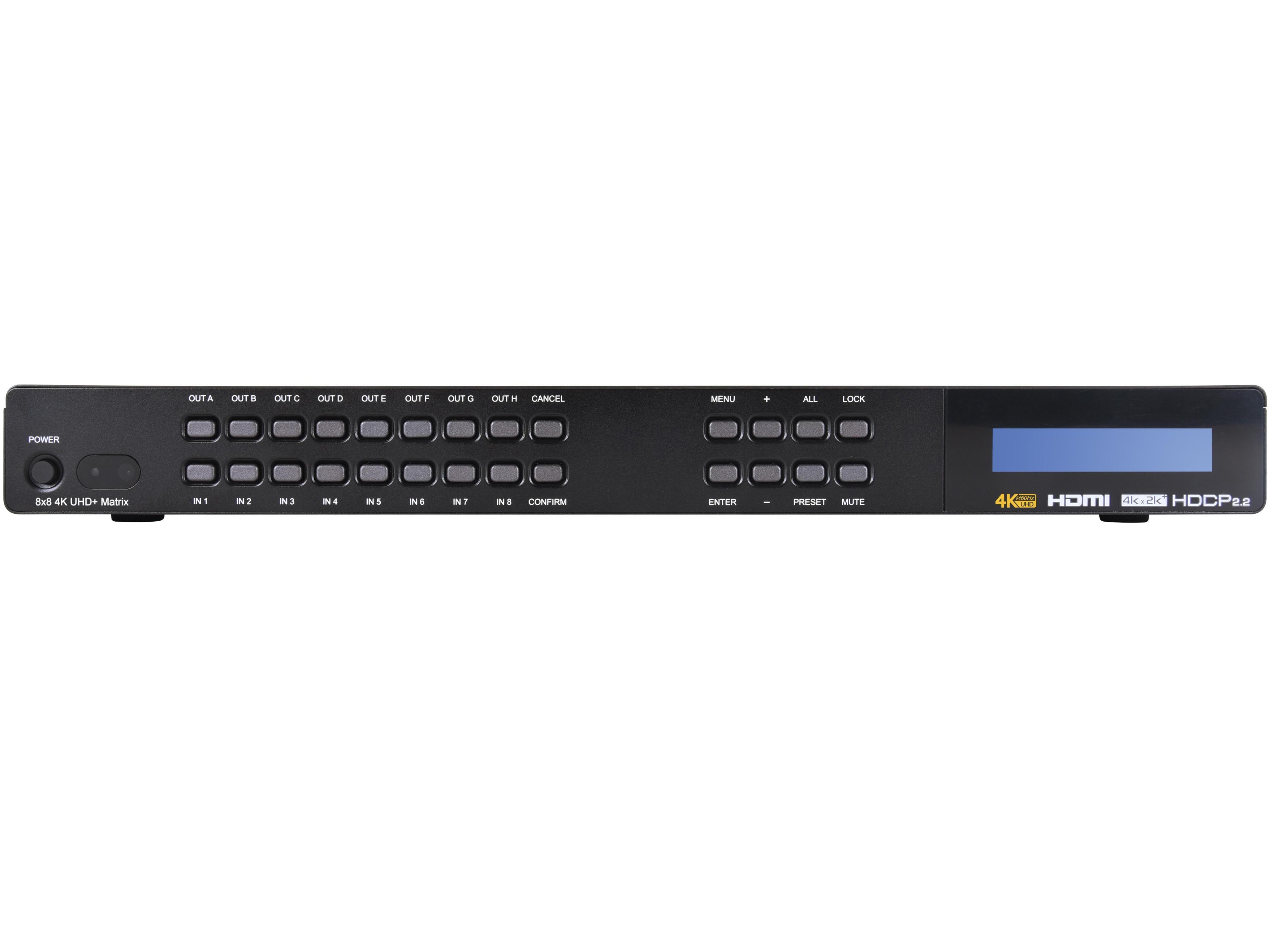 A-NeuVideo ANI-88HDRH 8x8 HDR HDCP 2.2 4K/60Hz HDMI 18G Matrix Switcher Scaler with USB Power Ports