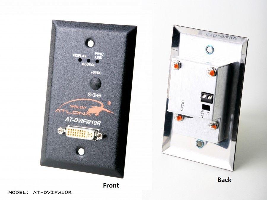 Atlona AT-DVIFW10R-b Wall Plate Style DVI Extender (Receiver) over single Multi Mode Fiber with HDCP and EDID Support