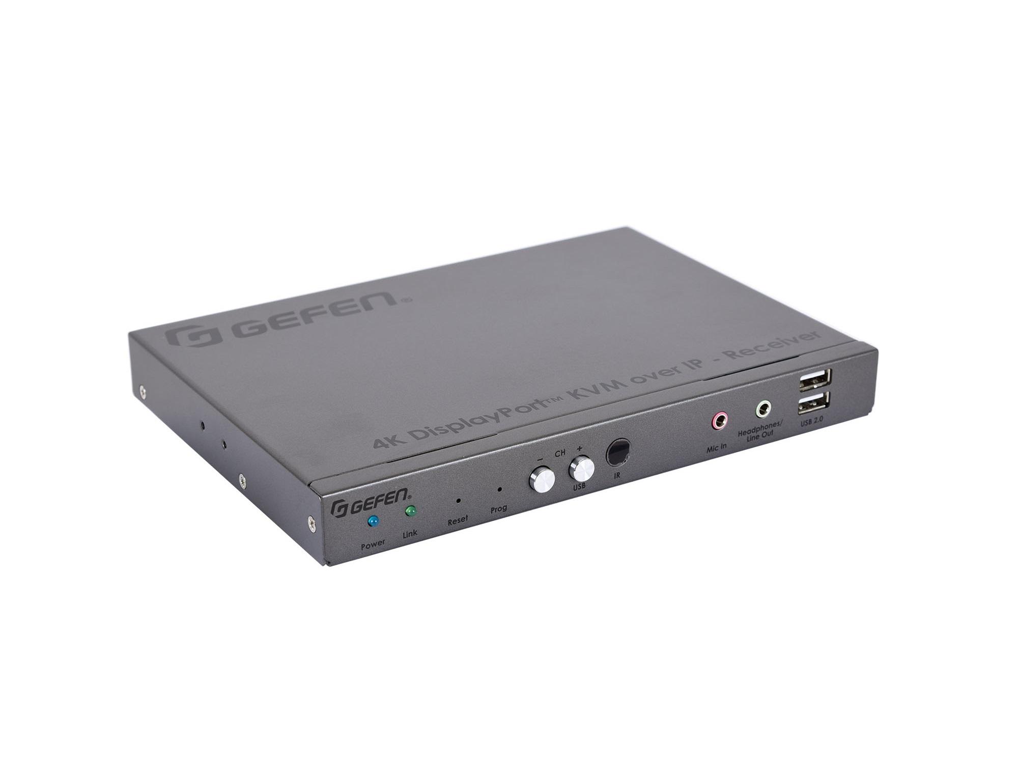Gefen EXT-DPKA-LANS-RX 4K DisplayPort KVM over IP Extender (Receiver) with USB/Audio/RS-232/IR
