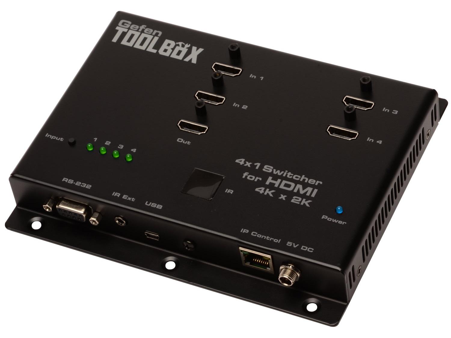 Gefen GTB-HD4K2K-441-BLK 4x1 Switcher for HDMI 4Kx2K Black