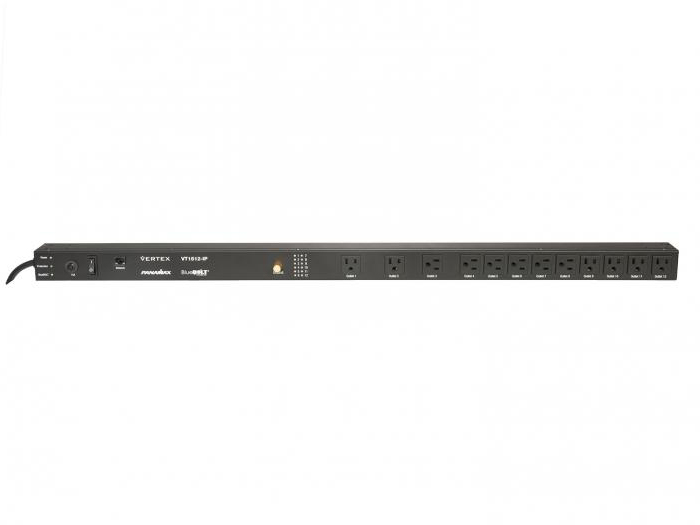 Panamax VT1512-IP Vertical strip style PDU/surge protector with local area network and BlueBOLT cloud control