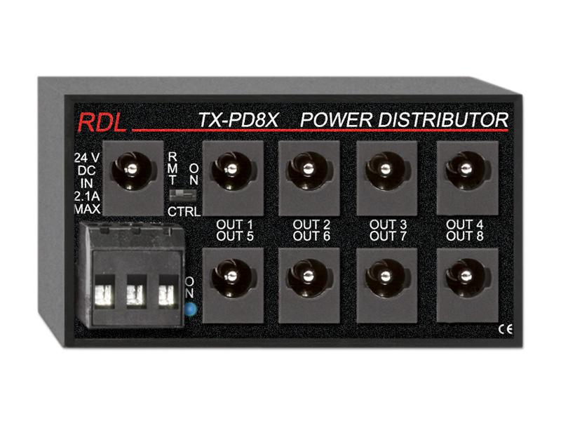 RDL TX-PD8X 1x8 24 Vdc Switching Power Supply Distributor