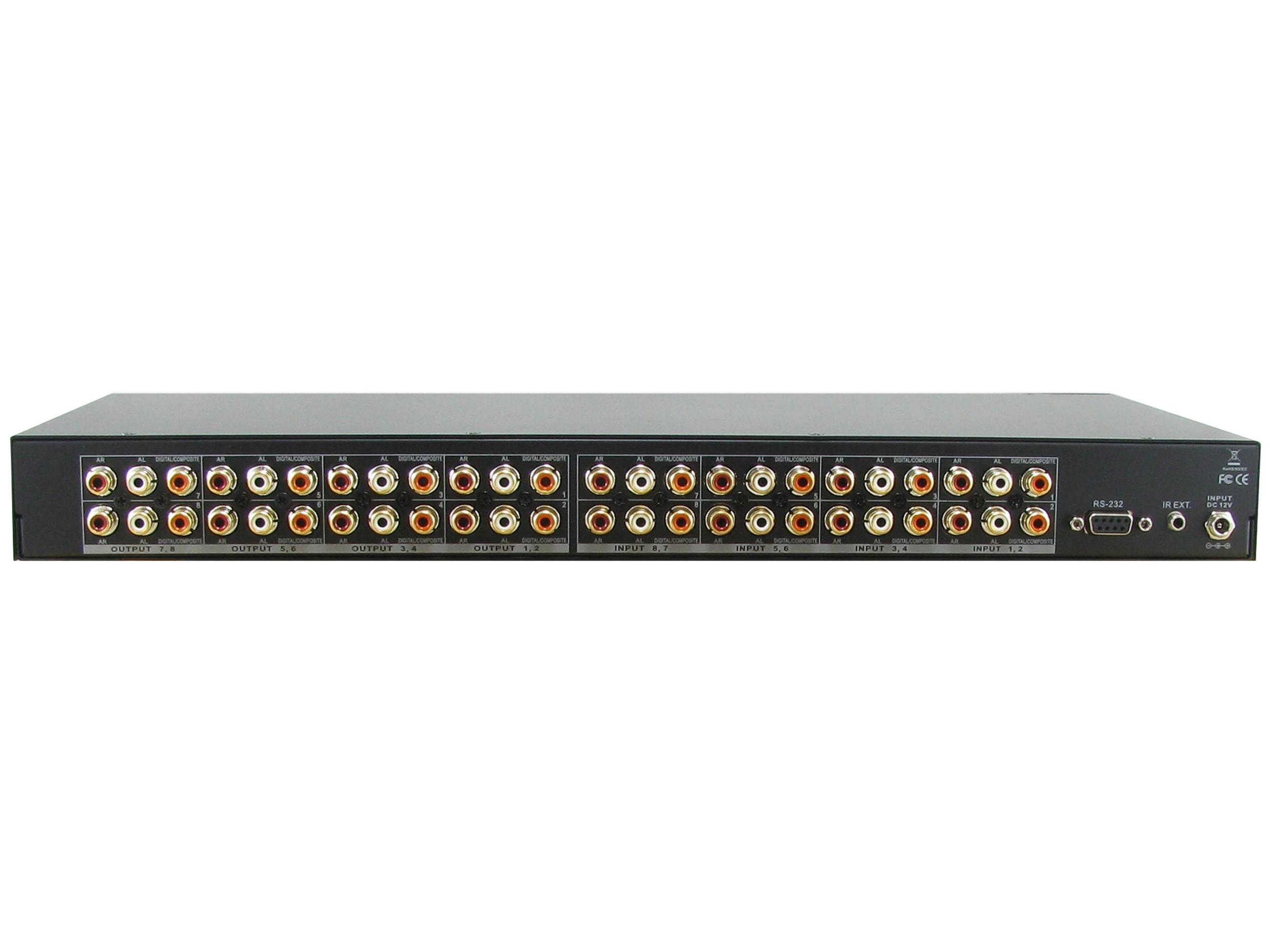 Shinybow SB-8804LCM 8x8 Composite Video Matrix Switcher w/ Volume Control