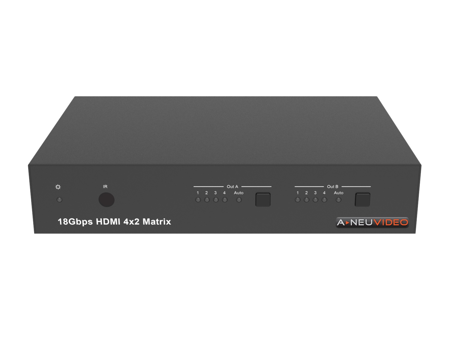 A-NeuVideo ANI-42HDFIX 4x2 HDMI2.0 18Gbps Matrix Switcher with Scaler/SPDIF/Analog and Web-GUI