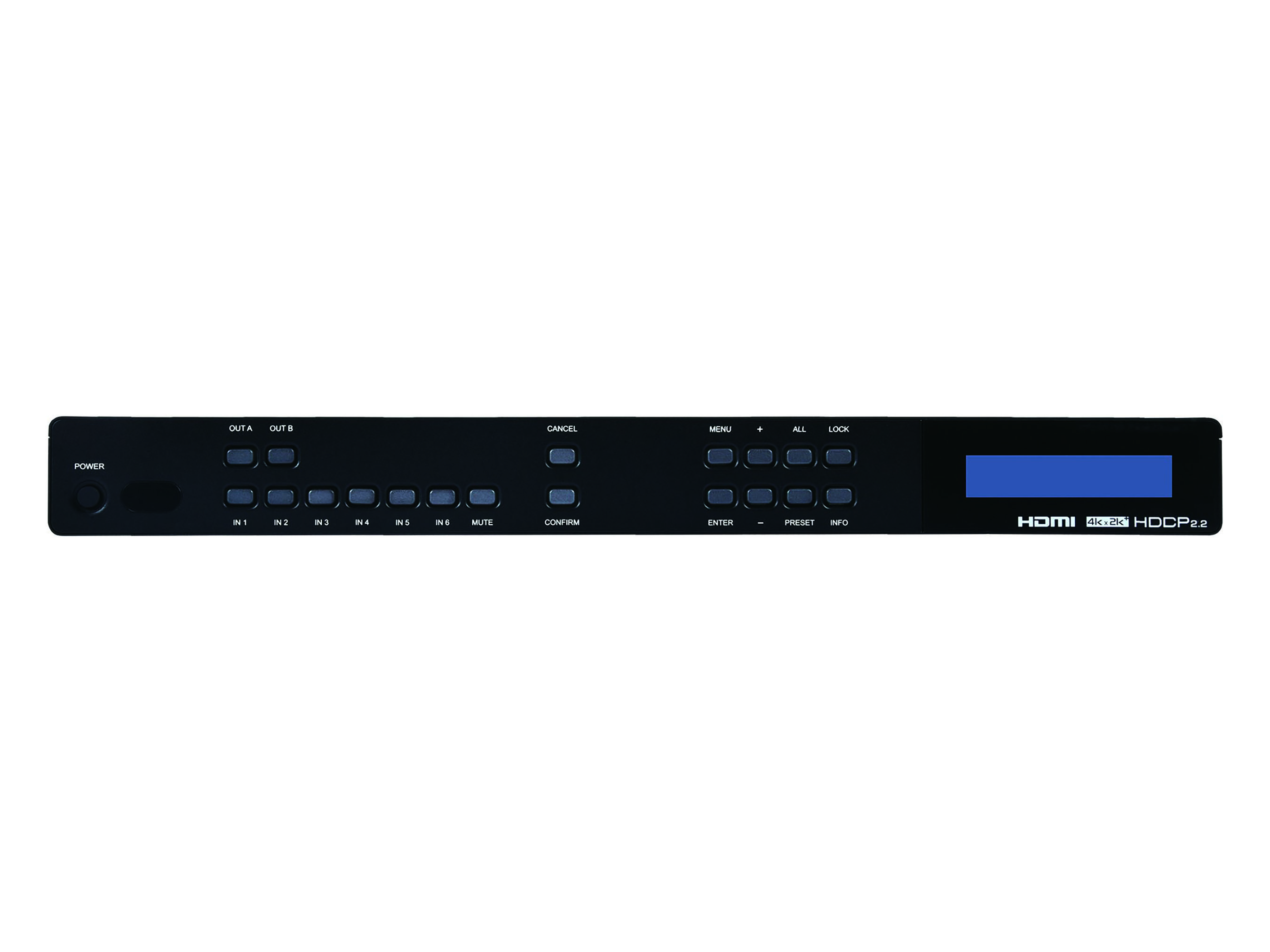 A-NeuVideo ANI-62HDRH 6X2 HDR HDCP 2.2 4k 60Hz HDMI 18G Matrix Switcher with Audio De-Embedding