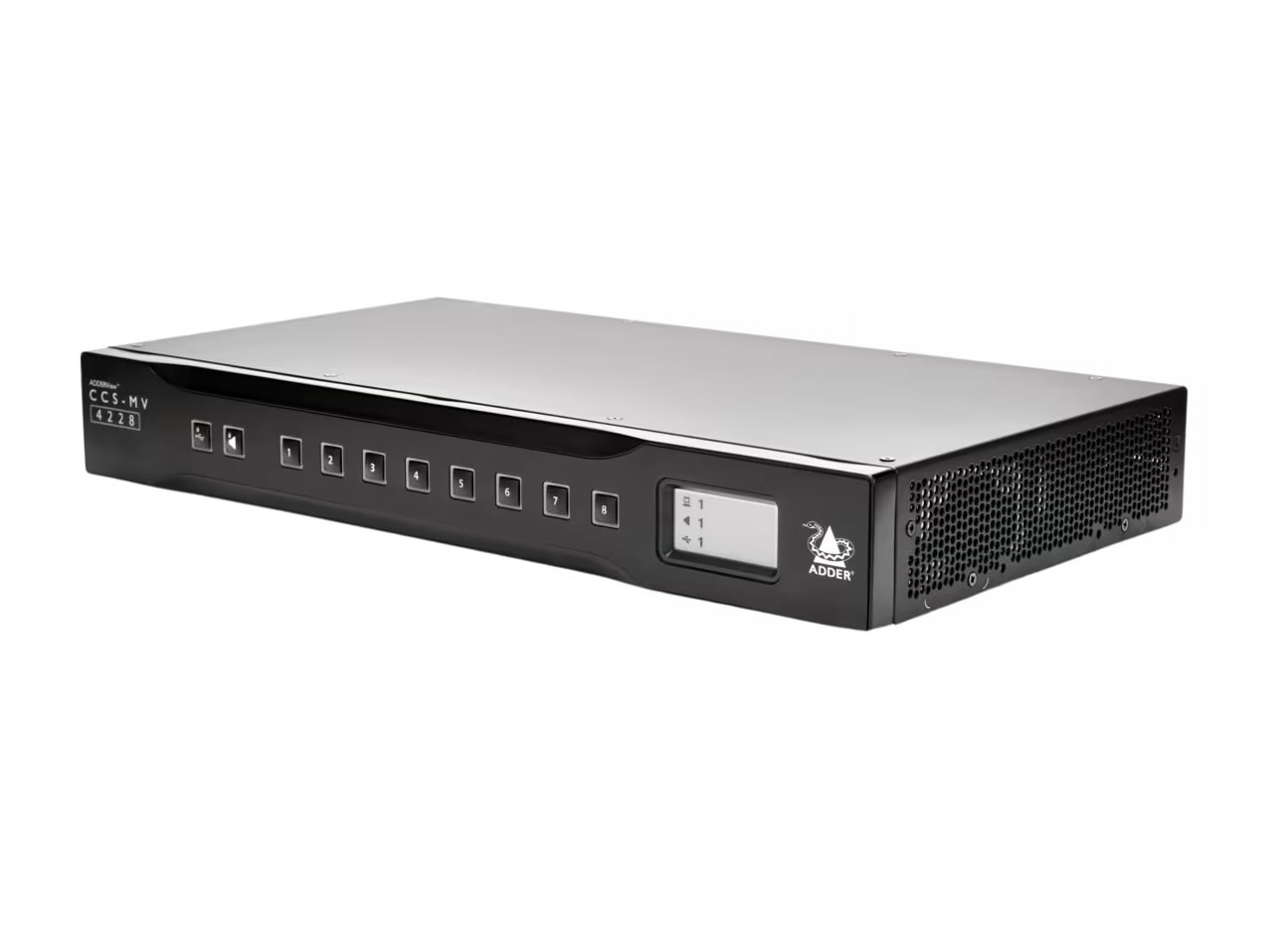 Adder CCS-MV4228-US 4K Multi-Viewer Switcher/8 Ports/DisplayPort/HDMI/Audio/USB