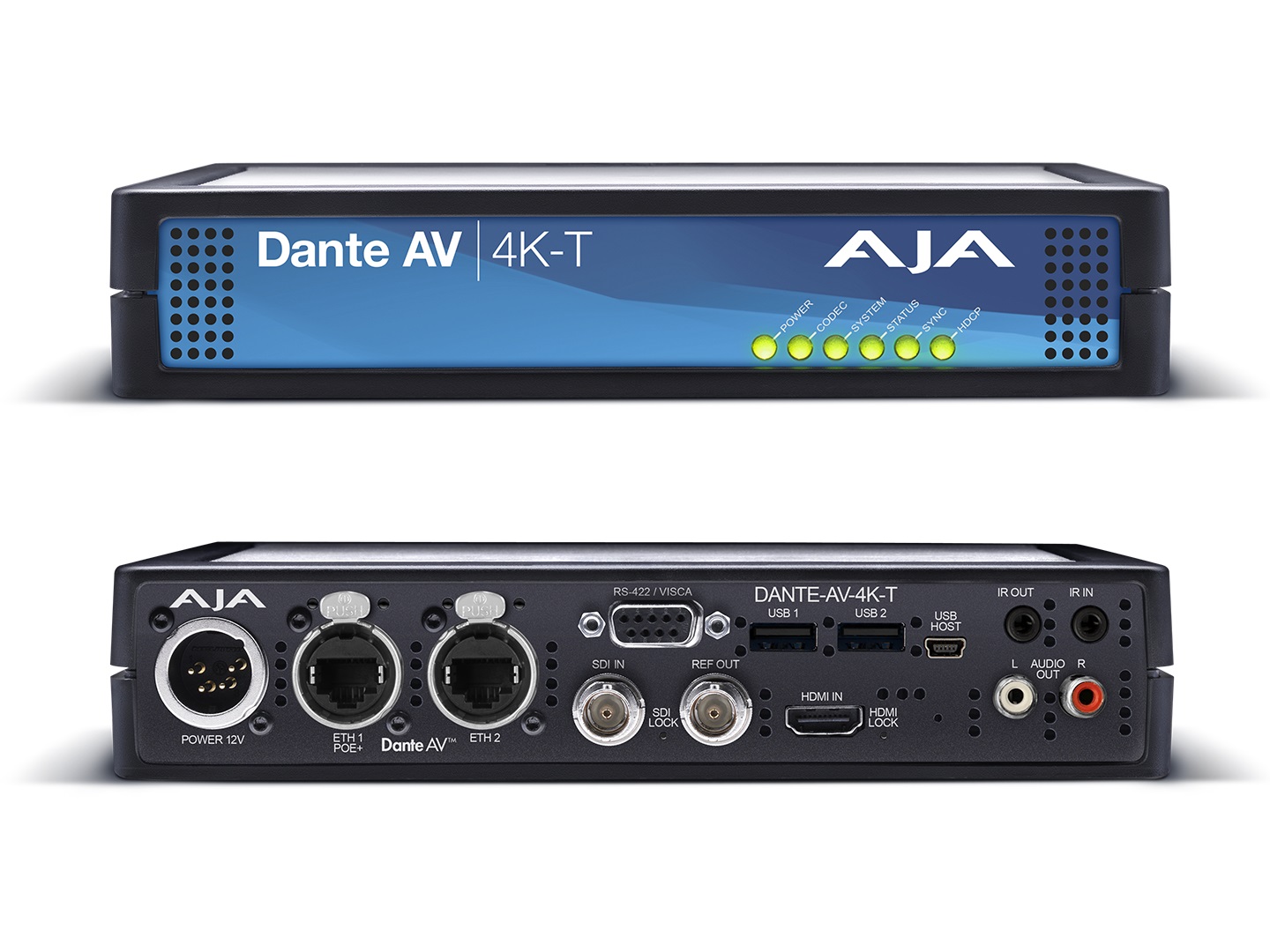 AJA DANTE-AV-4K-T Encode 12G/HDMI Video with Embedded Audio into Dante AV Ultra JPEG 2000 (Transmitter)