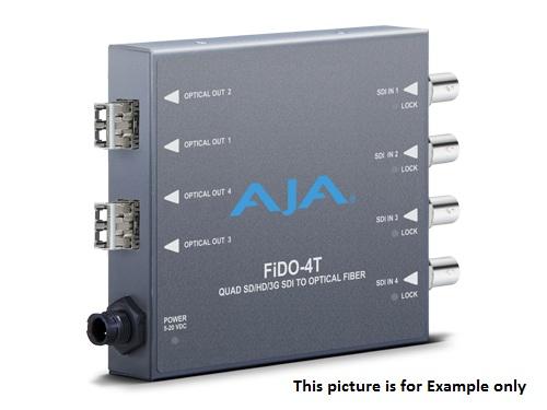 AJA FiDO-4T-X Quad Channel SDI to LC Fiber Extender (Transmitter) Multi-Mode/CDWM SFP