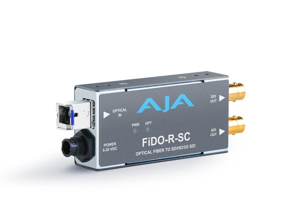 AJA FiDO-R-SC Single channel SC Fiber to SDI Converter/Extender (Receiver) dual SDI outputs to 10km