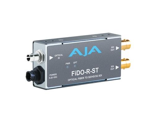 AJA FiDO-R-ST Single channel ST Fiber to SDI Converter/Extender (Receiver) dual SDI outputs to 10km
