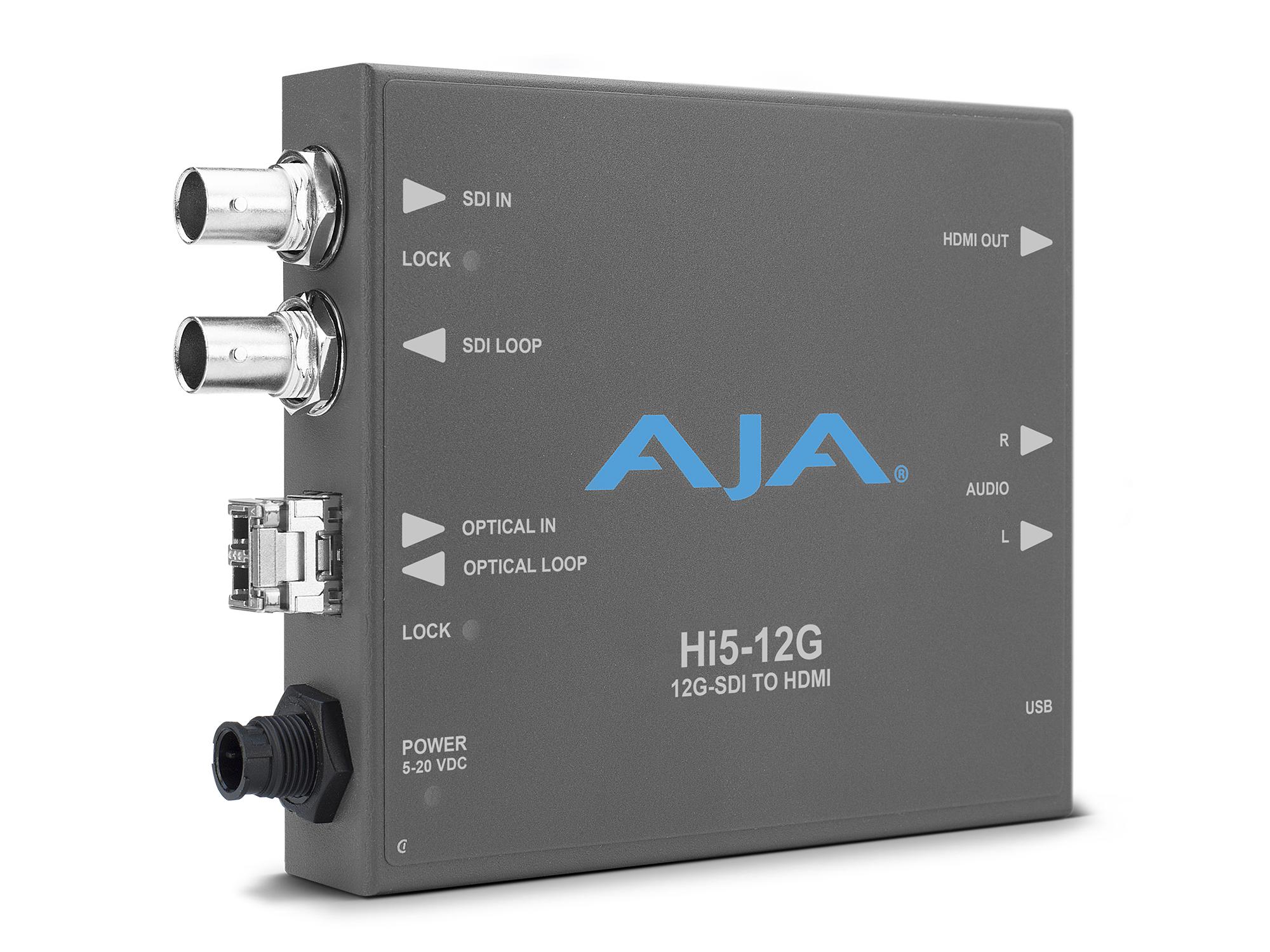 AJA Hi5-12G-R 12G-SDI to HDMI 2.0 Converters with Fiber Receiver
