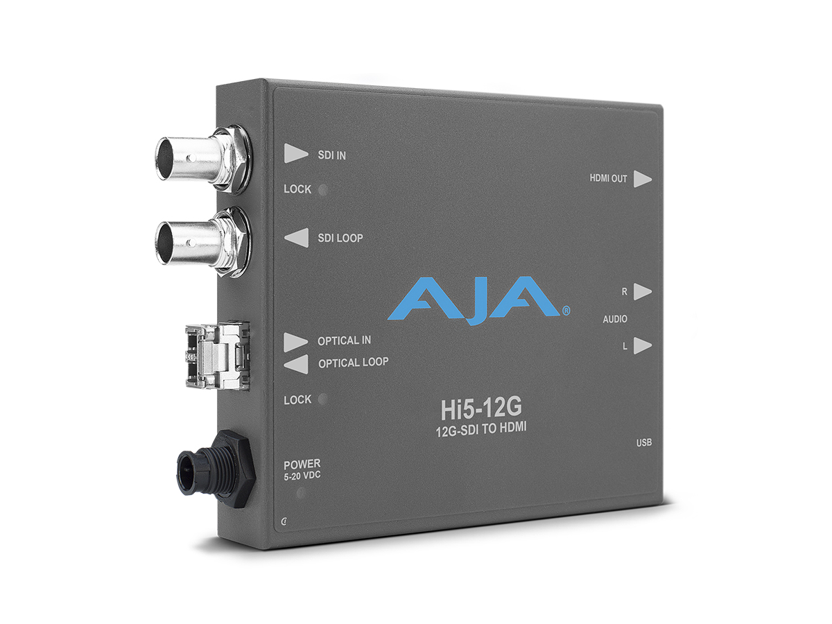 AJA Hi5-12G-TR 12G-SDI to HDMI 2.0 Converters with Fiber Transceiver