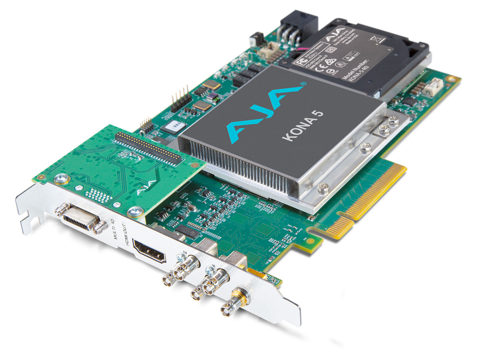 AJA KONA-5-R0-S02 12G-SDI I/O 10-bit PCIe Card HDMI 2.0 output with HFR support (PCIe power with no cable)