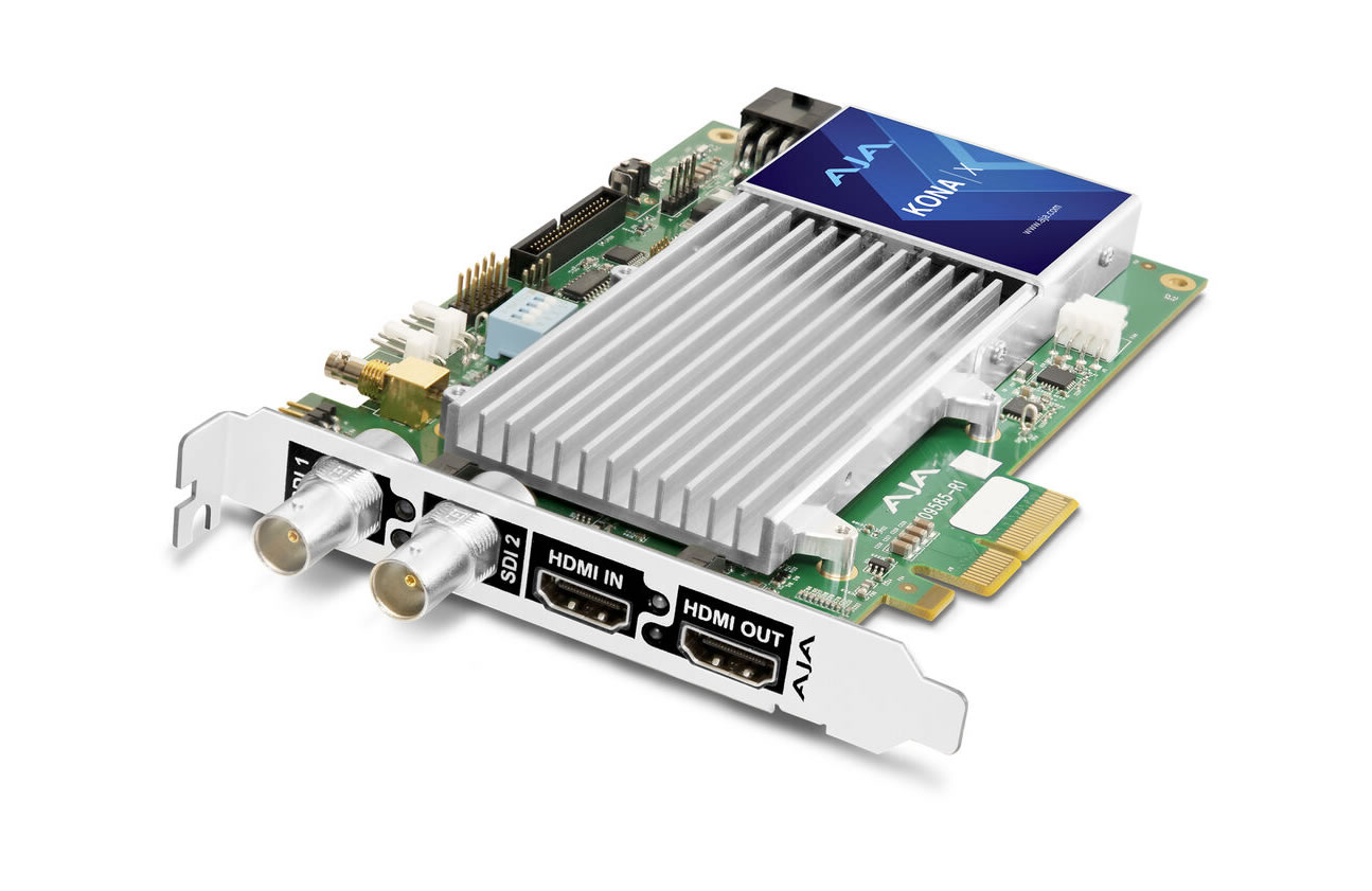 AJA KONA-X-OP-R0 12G-SDI Bidirectional / HDMI 2.0 I/O PCIe Card Fanless Ultralow Latency
