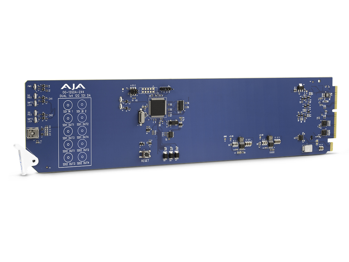AJA OG-12GDA-2x4 openGear Dual 1x4 12G-SDI Distribution Amplifier