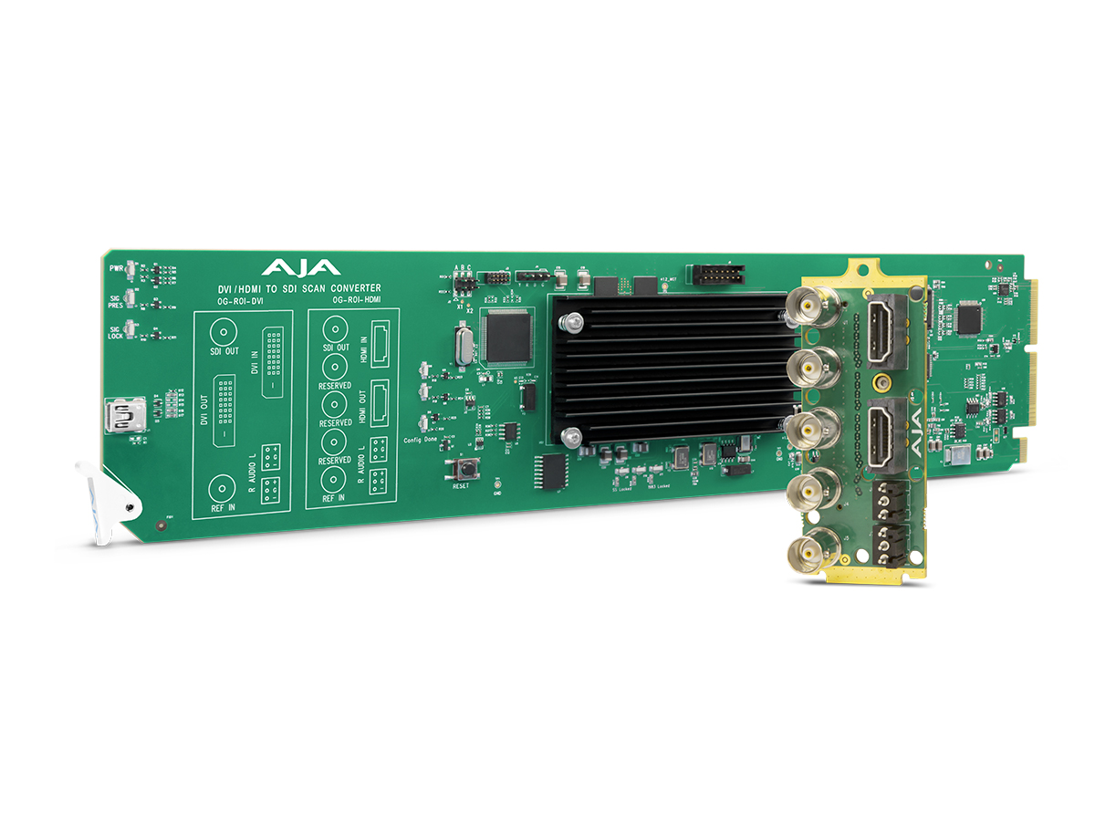 AJA OG-ROI-HDMI openGear HDMI to SDI Scan Converter with Region of Interest Scaling/DashBoard Support