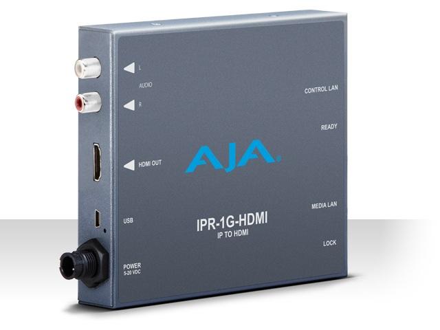 AJA IPR-1G-HDMI JPEG 2000 IP Video and Audio to HDMI Converter