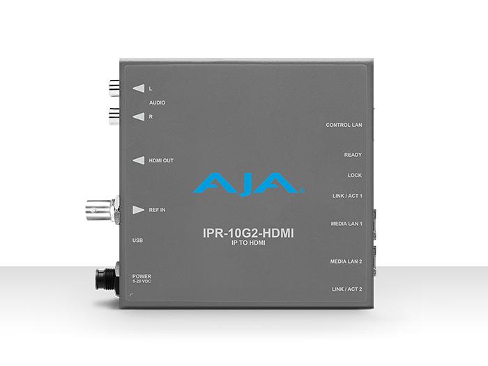 AJA IPR-10G2-HDMI-b Single Channel SMPTE ST 2110 Video and Audio IP Decoder to HDMI 1.4b (UltraHD/HD) with hitless switching