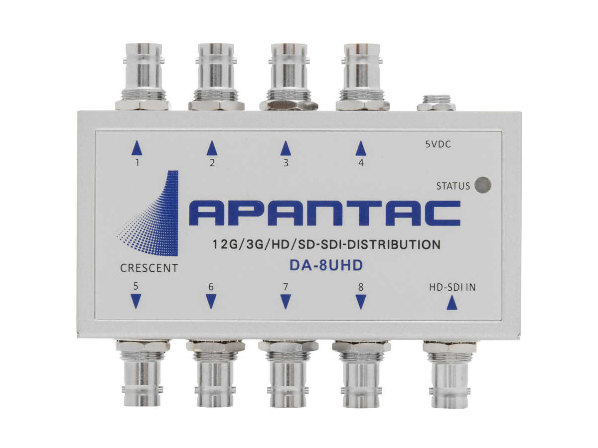Apantac DA-8UHD 12-SDI 1x8 Reclocking Distribution Amplifier
