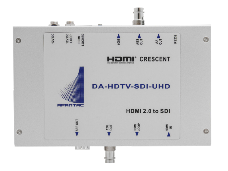 Apantac DA-HDTV-SDI-UHD HDMI 2.0 to SDI Converter with Looping input and Fiber output