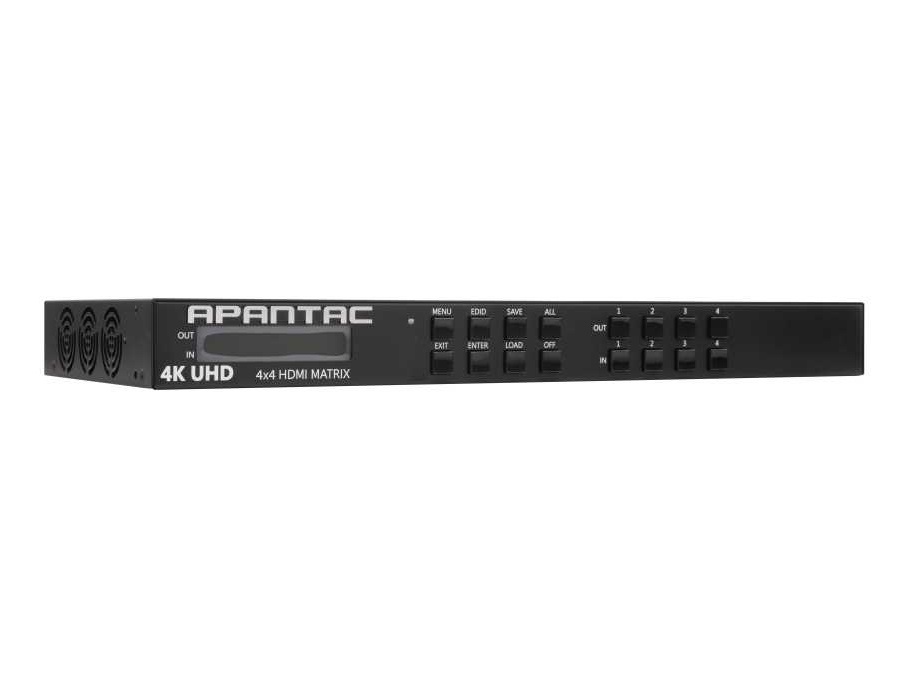 Apantac HDM2.0-4x4-UHD-A 4x4 HDMI 2.0 UHD Matrix Switch with Audio Breakout