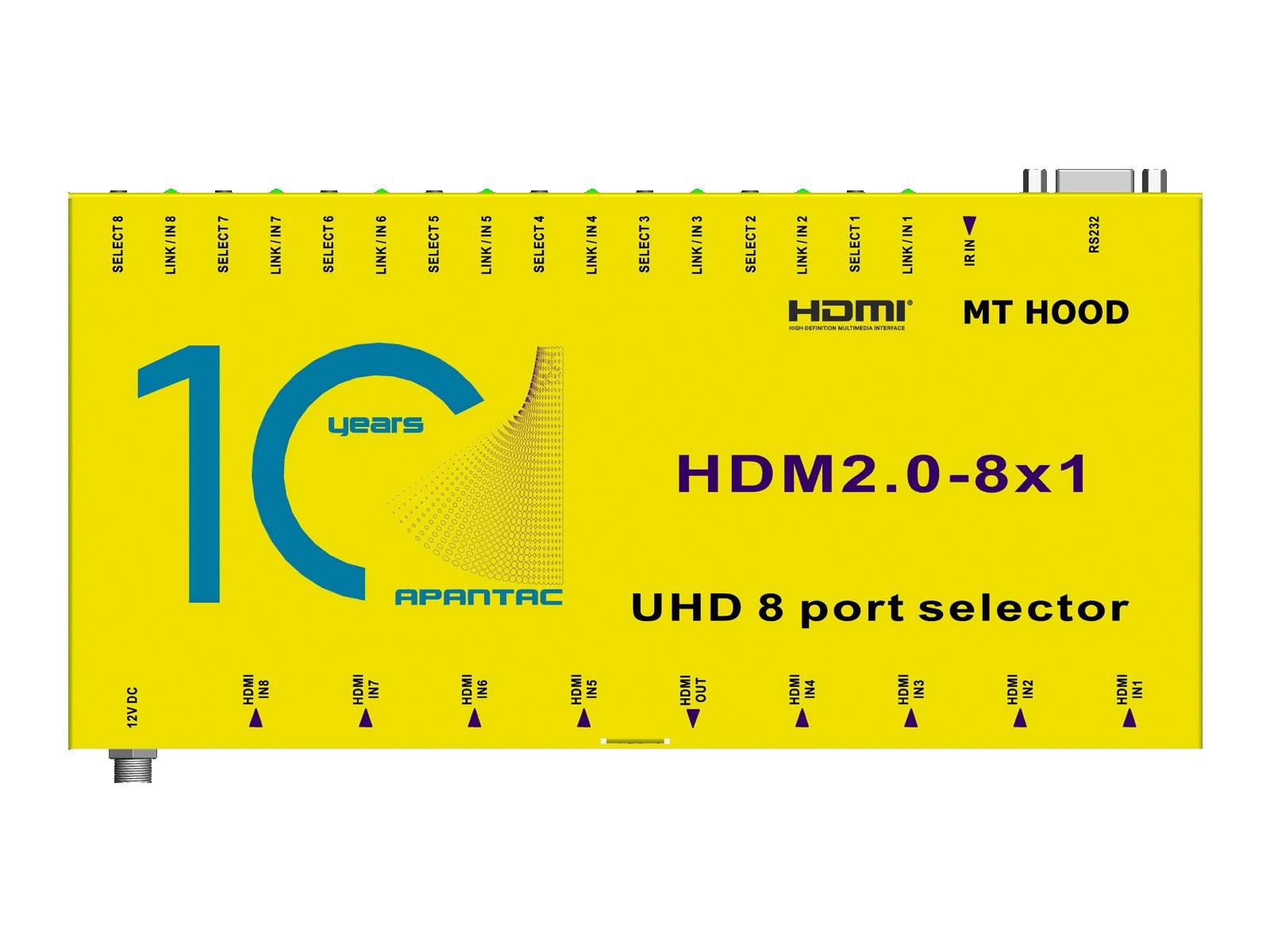 Apantac HDM2.0-8x1 8x1 4K 60Hz HDMI 2.0 and HDCP 2.2 Switch