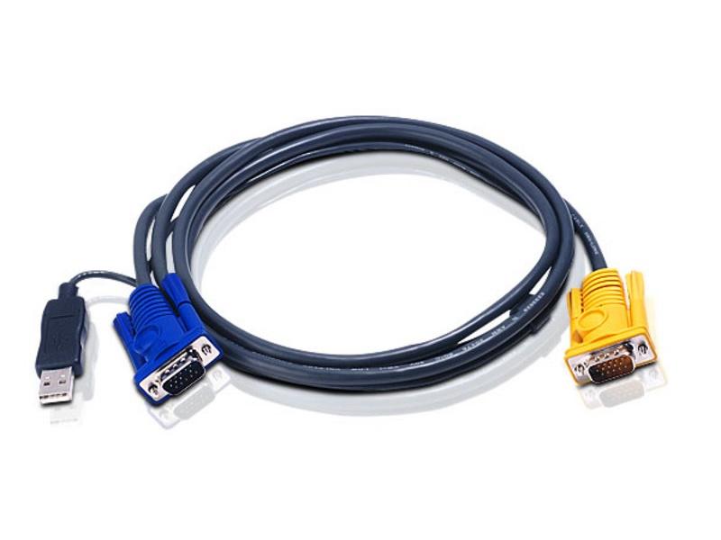 Aten 2L5203UP USB KVM Cable with Built-In PS/2 to USB Converter (10ft)