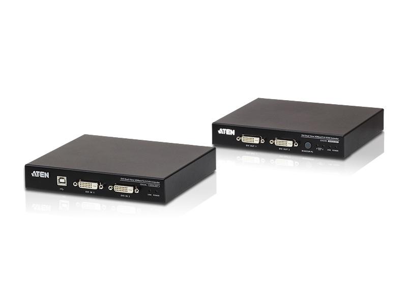 Aten CE624 USB DVI Dual View HDBaseT 2.0 KVM Extender (Transmitter/Receiver) Kit