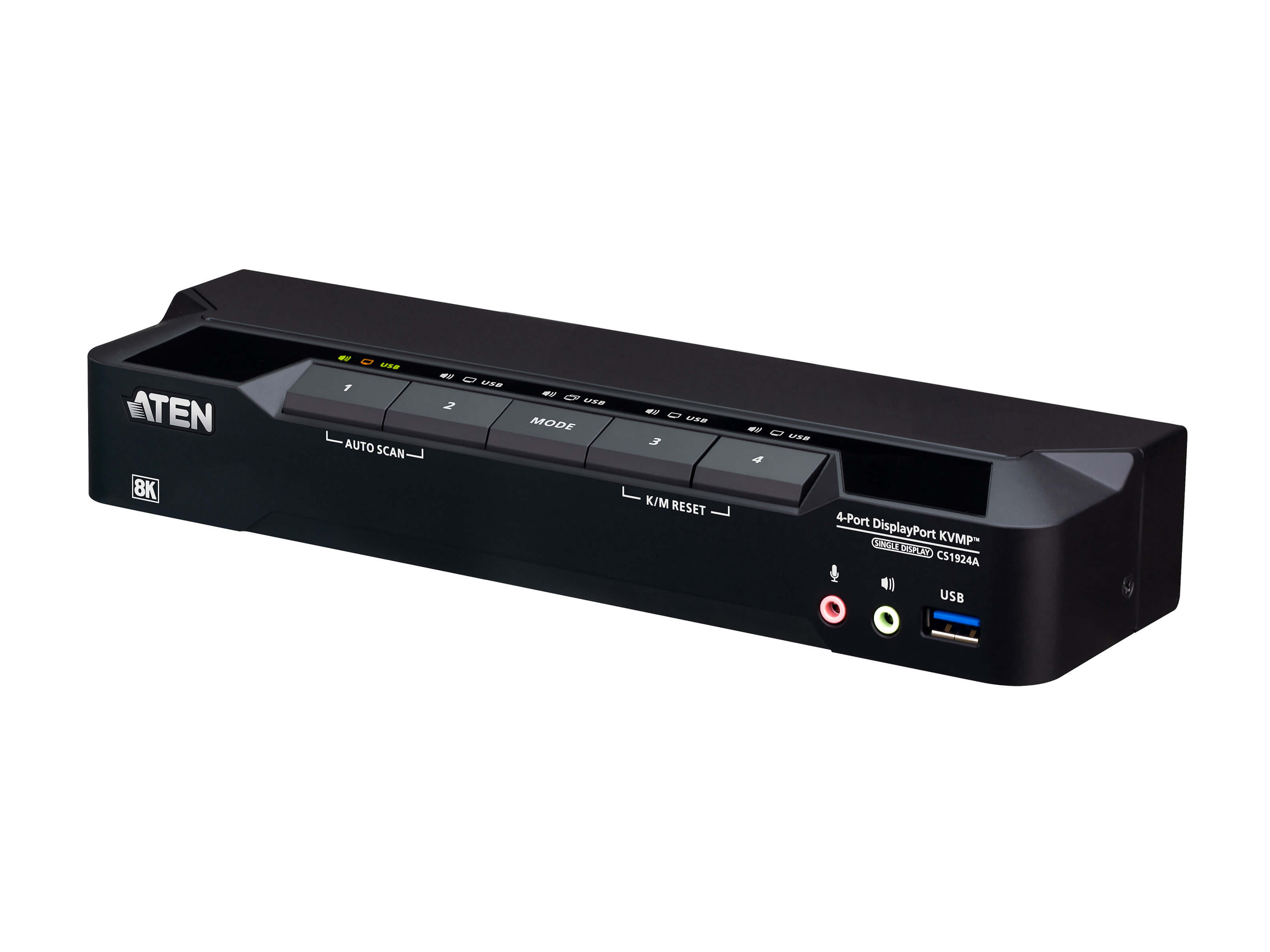 Aten CS1924A 4-Port USB 3.1 Gen1 8K DisplayPort KVMP Switch / 8K60 4K120 DP1.4 / USB Hub