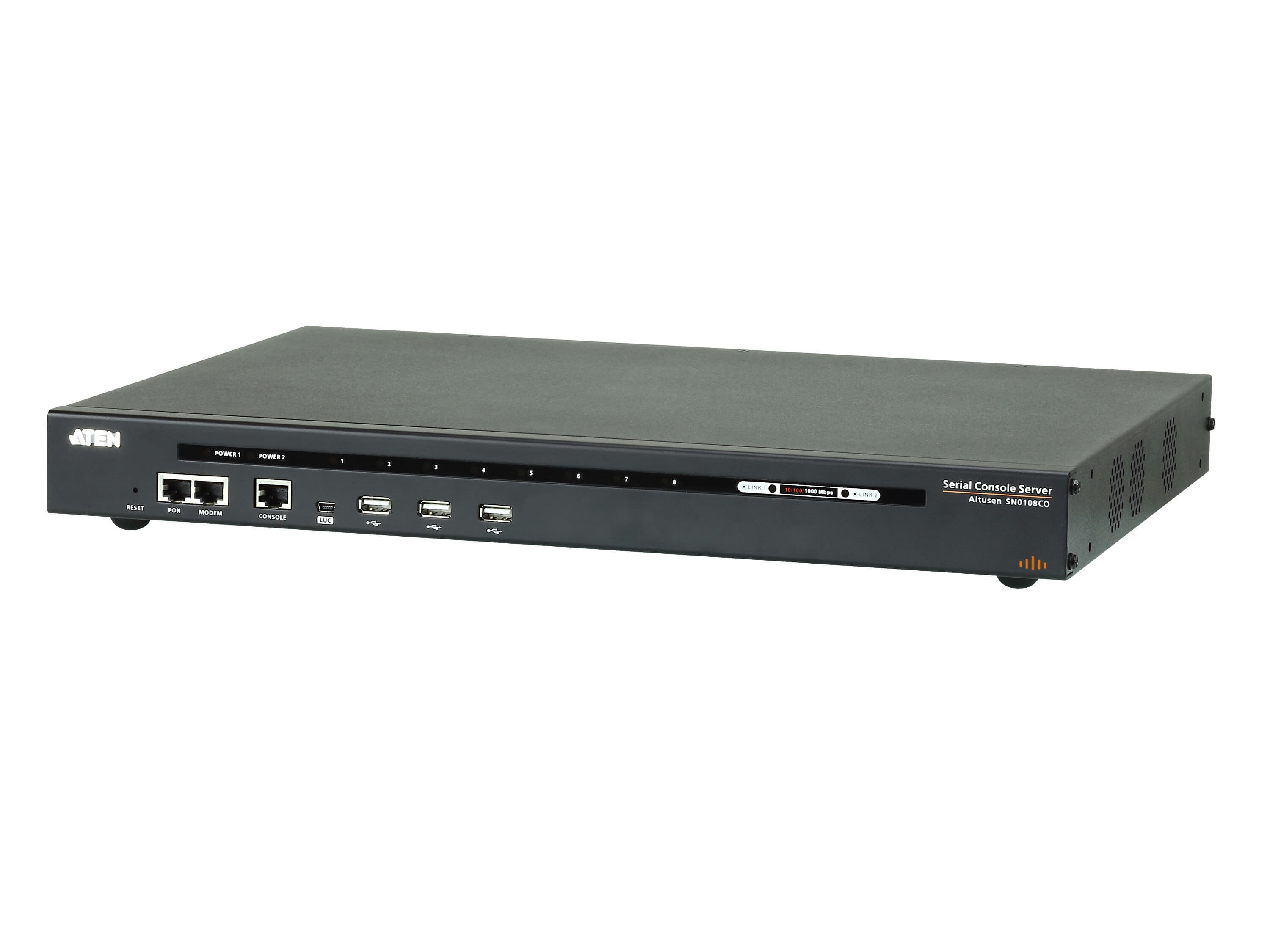 Aten SN0108COD 8-Port Serial Console Server with Dual Power/LAN/DC Power