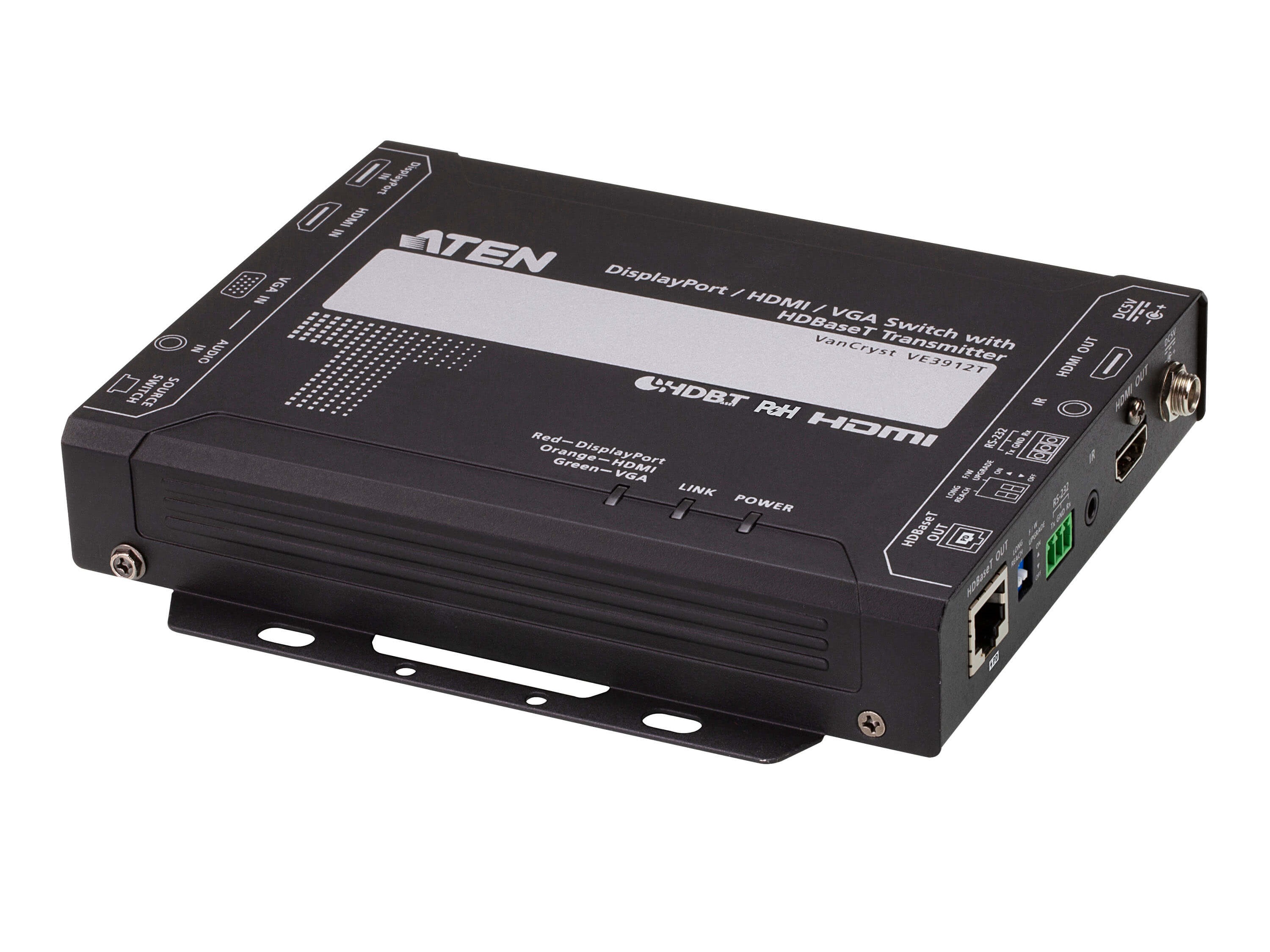 Aten VE3912T DisplayPort/HDMI/VGA Switch with HDBaseT Transmitter (PoH PD)