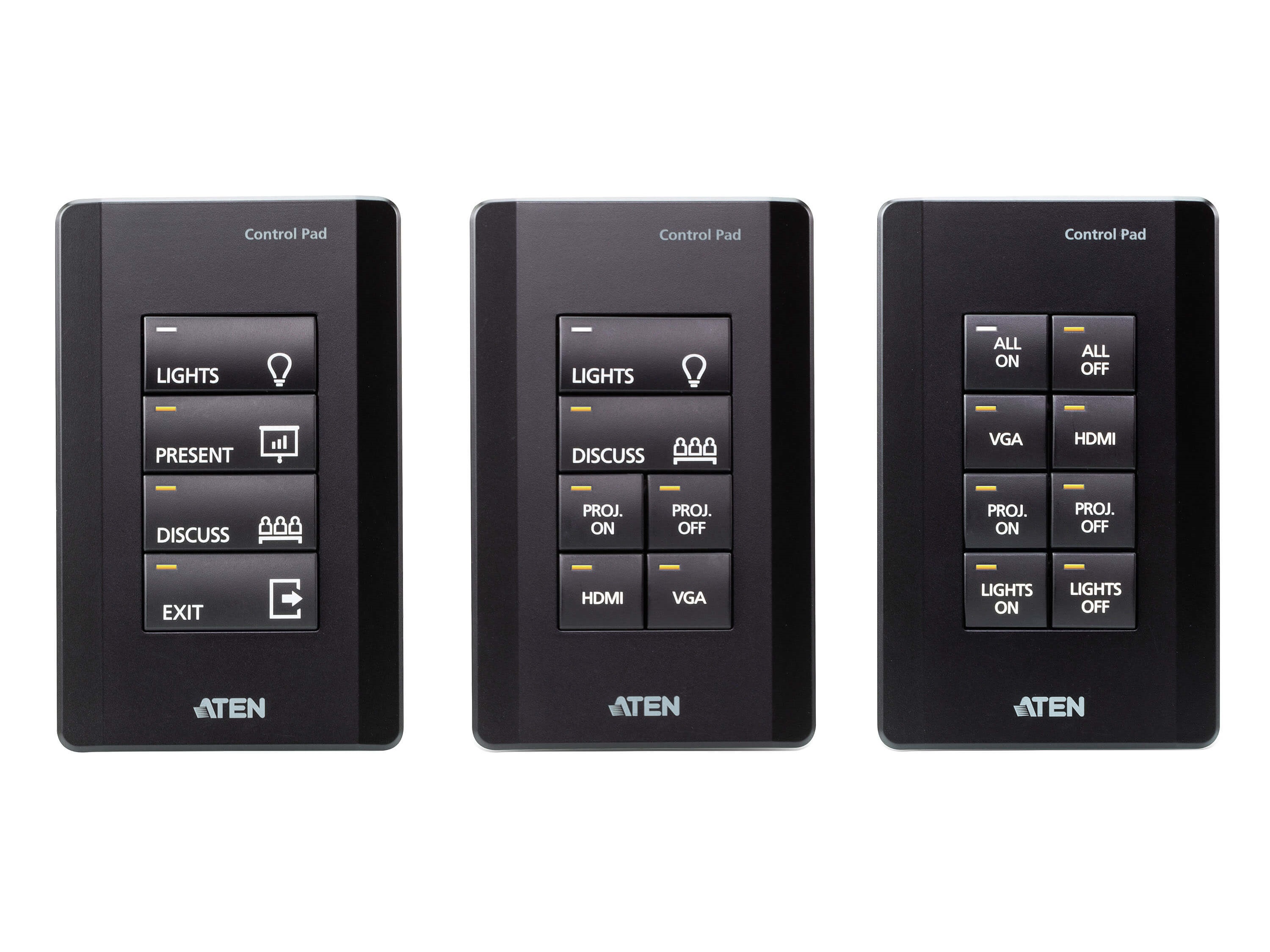 Aten VK01001 Control System/8 Button Control Pad/US/1 Gang (Black)