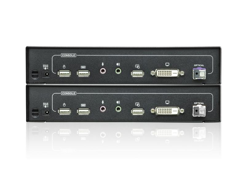 Aten CE690 DVI Single Link Optical KVM Extender (Transmitter/Receiver) Kit with audio up to 12 miles