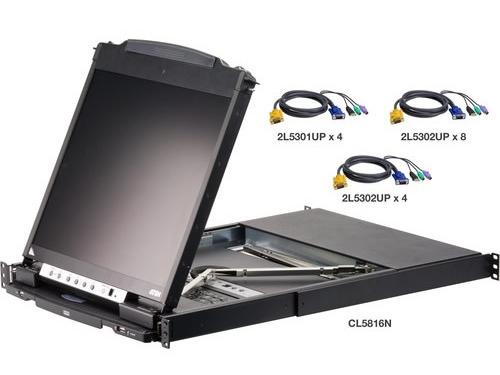 Aten CL5816NcKit 16-Port Dual Rail LCD KVM Switch with Kit