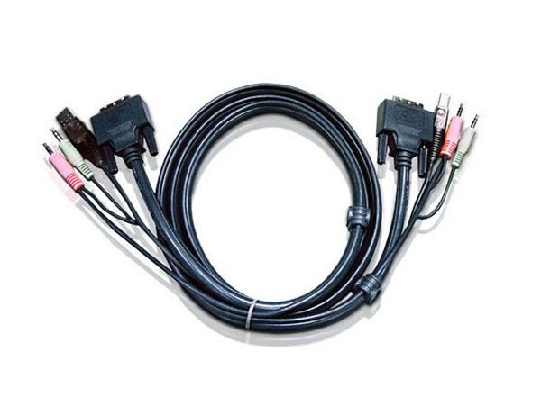 Aten 2L7D03UD USB DVI-D Dual Link KVM Cable (10ft)