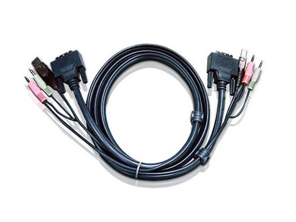 Aten 2L7D03UI USB DVI-I Single Link KVM Cable (10ft)