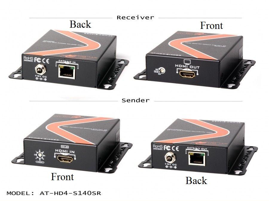 Atlona AT-HD4-SI40SR-b HIGH SPEED HDMI EXTENDER KIT OVER SINGLE CAT 5/6/7 WITH FULL 3D SUPPORT (1080p up to 130ft)