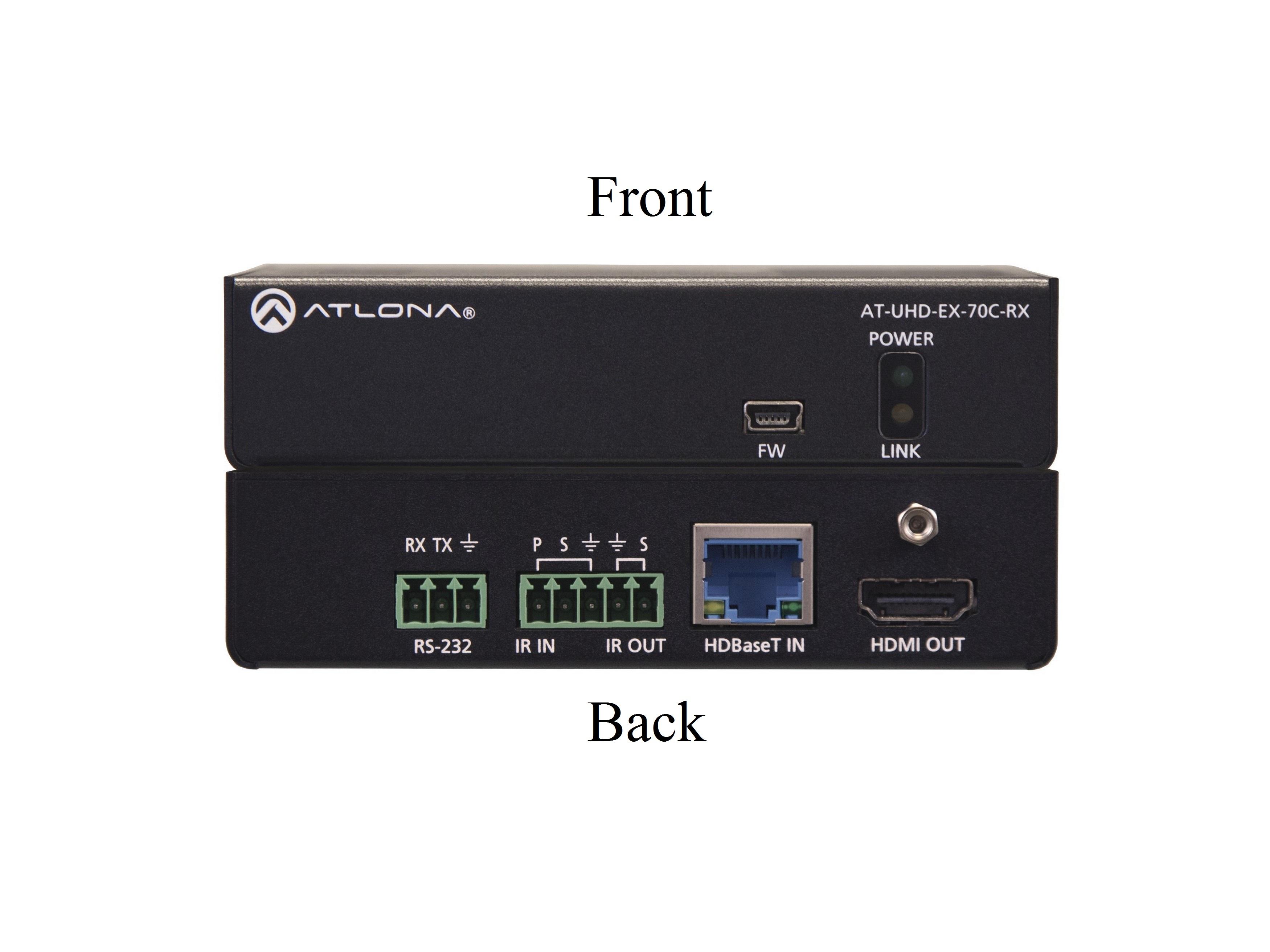 Atlona AT-UHD-EX-70C-RX 4K/UHD HDMI Over HDBaseT Receiver with Control and PoE