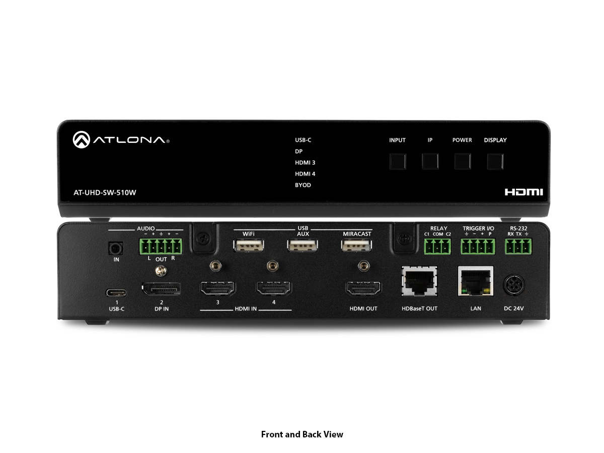 Atlona AT-UHD-SW-510W 4K/UHD 5-Input DisplayPort/HDMI/USB Universal Matrix Switcher