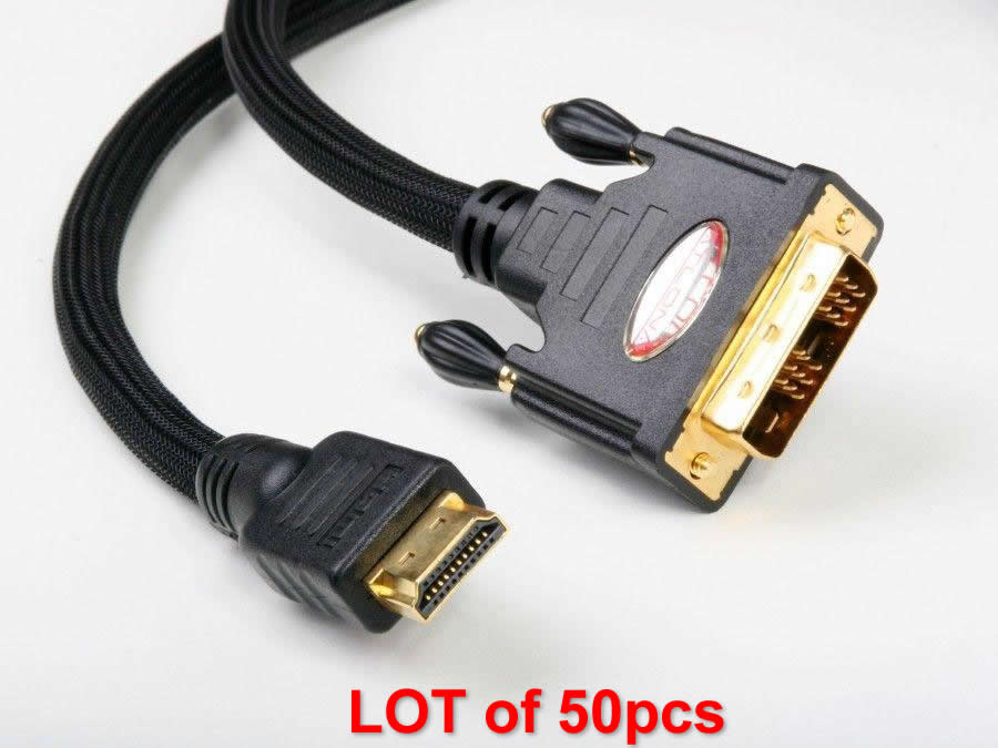 Atlona AT14020-5_L50 5M (16Ft) Dvi To Hdmi Or Hdmi To Dvi Digital Cable LOT of 50pcs