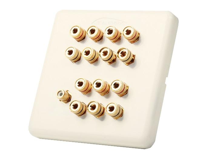 Atlona AT80140-RCA 7 Speaker Wall Plate With Subwoofer Input