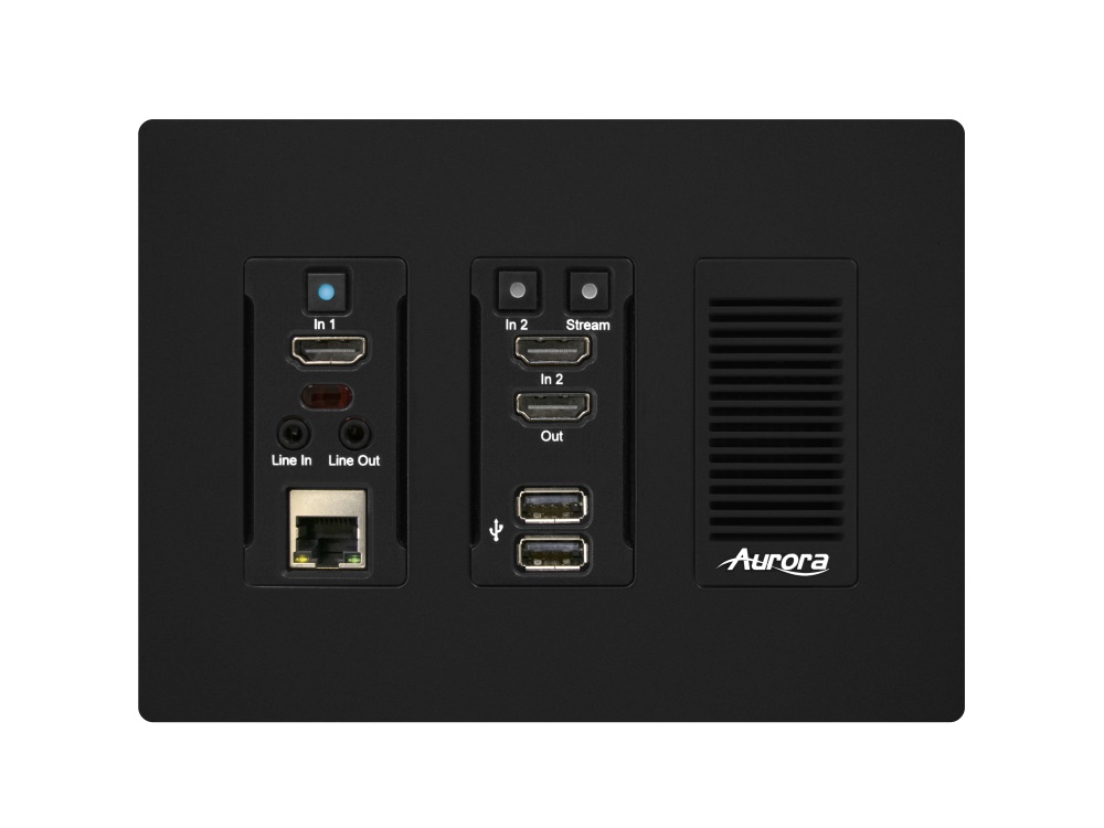 Aurora Multimedia IPX-TC3A-WP3-C-Pro-B 10G Copper AV over IP Wall Plate Transceiver (Black)