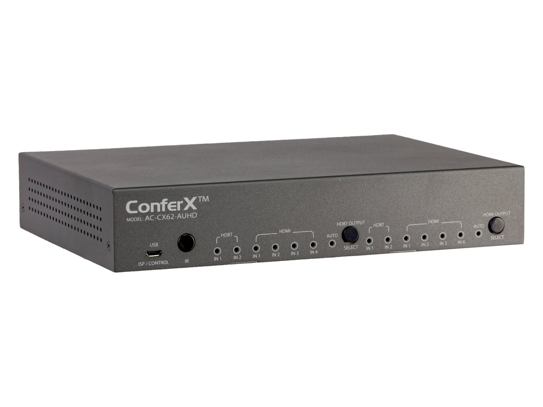 AVPro Edge AC-CX62-AUHD 6x2 4K60 18Gbps HDR HDMI/HDBaseT ConferX Matrix Switcher with IR/PoE/EDID Control