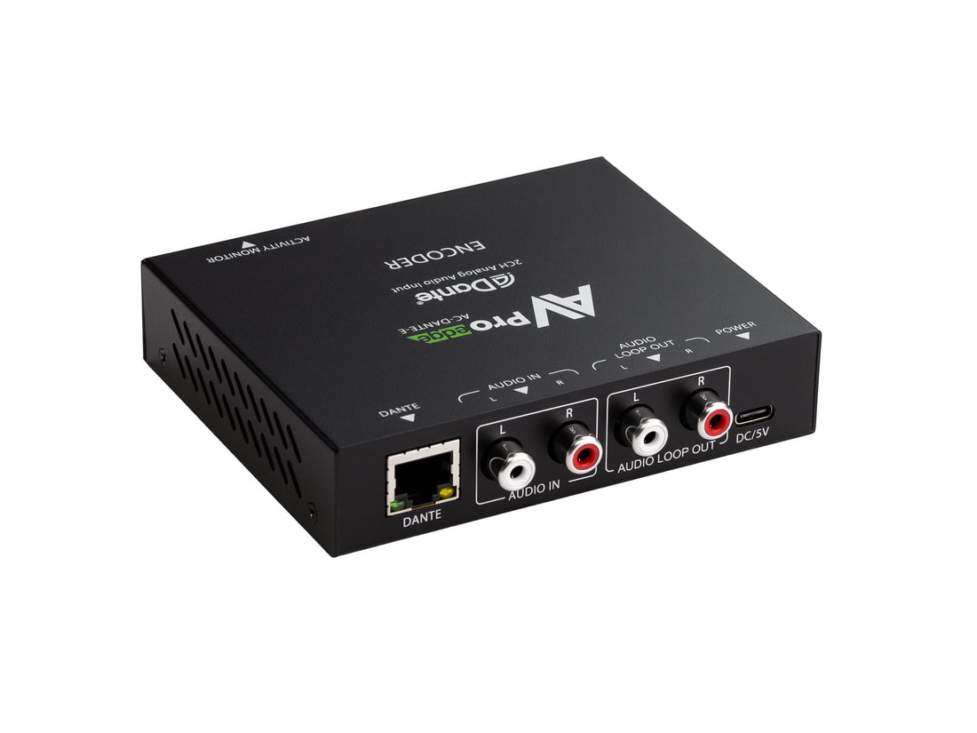 AVPro Edge AC-DANTE-E 2 Channel/Analog Stereo-to-Dante Platform Encoder