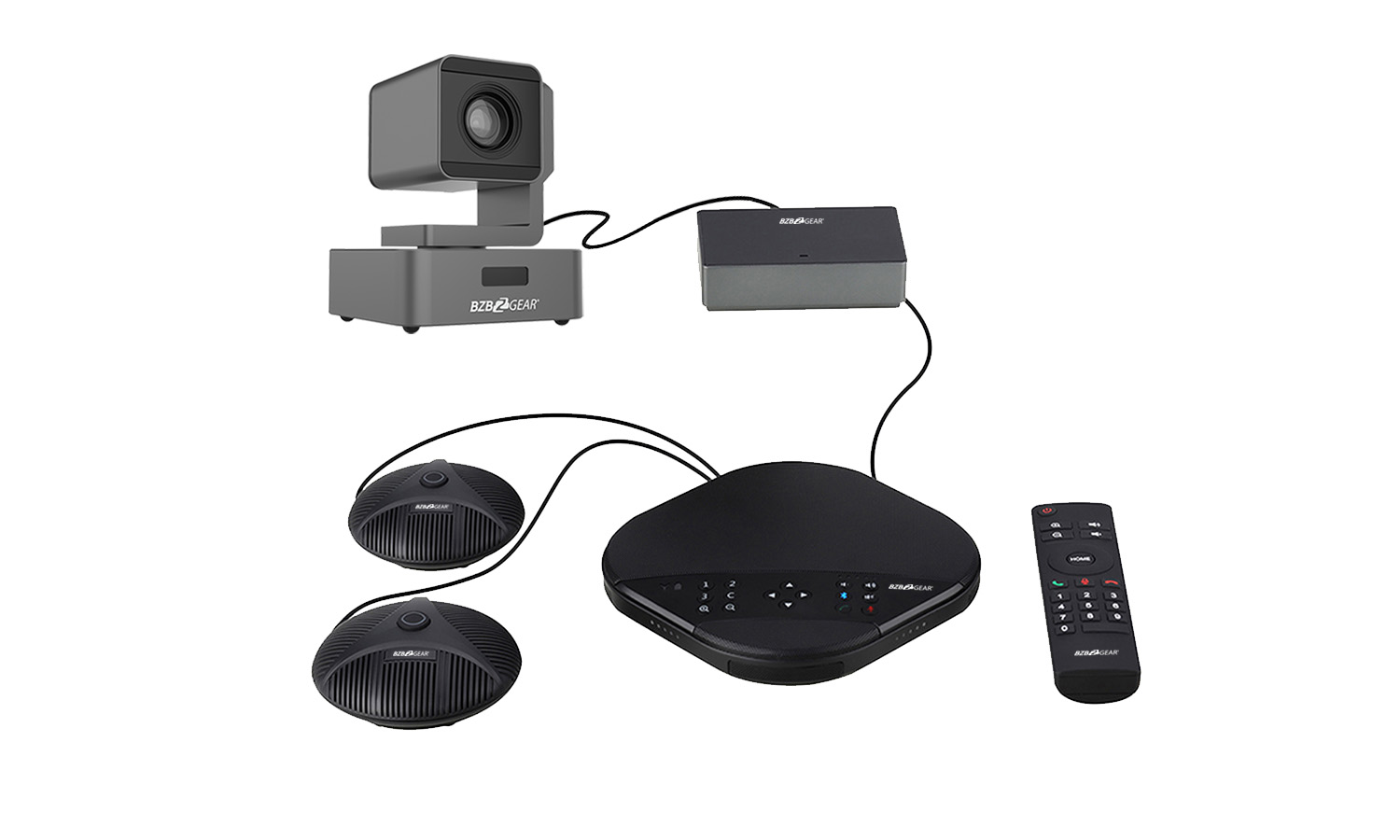 BZBGEAR BG-AIOE-KIT Conferencing Kit with 1080P FHD PTZ Camera Speakerphone and 2 Additional Mics
