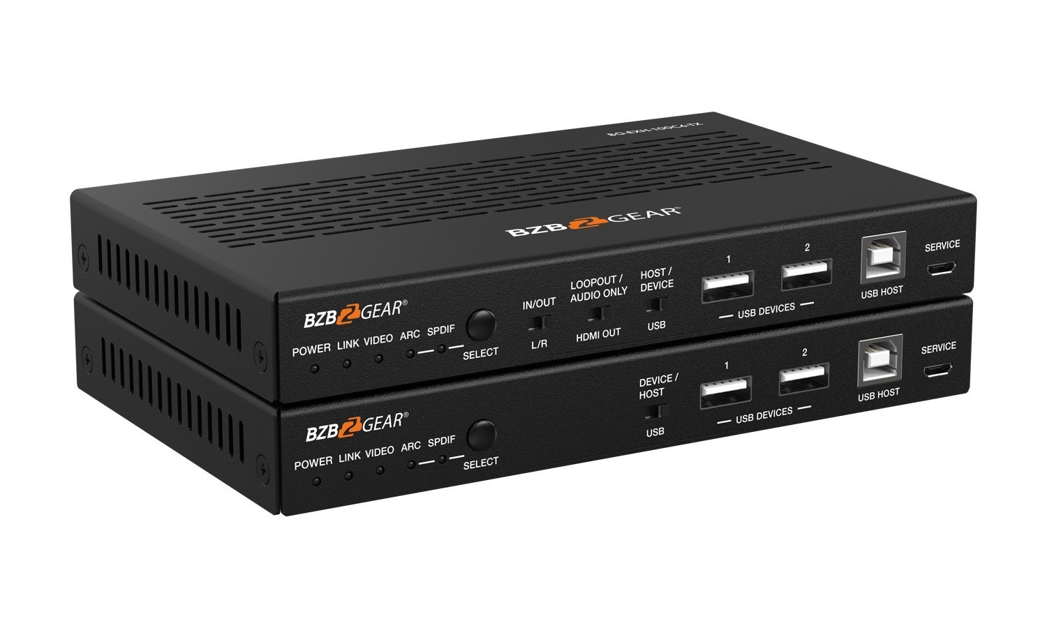 BZBGEAR BG-EXH-100C6 4K UHD HDMI/HDBaseT 3.0 Extender with IR/eARC/ARC/PoC/RS-232/Ethernet/USB and Audio Embedding/De-embedding up to 330ft