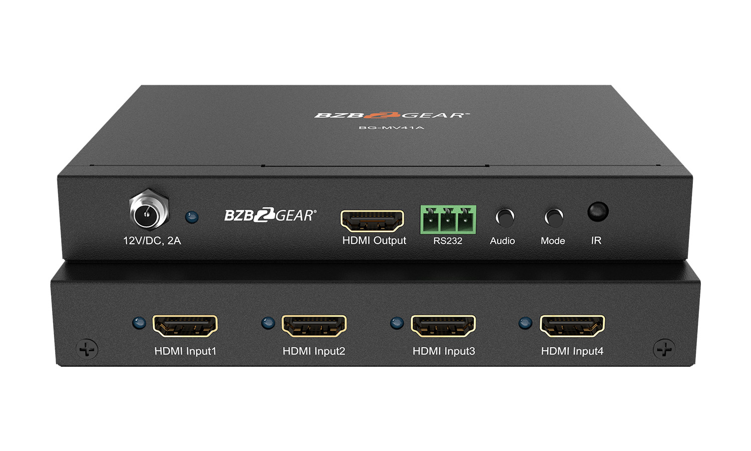 BZBGEAR BG-MV41A 4X1 Multiviewer with Scaler supporting multi output resolutions up to 1080P/60Hz