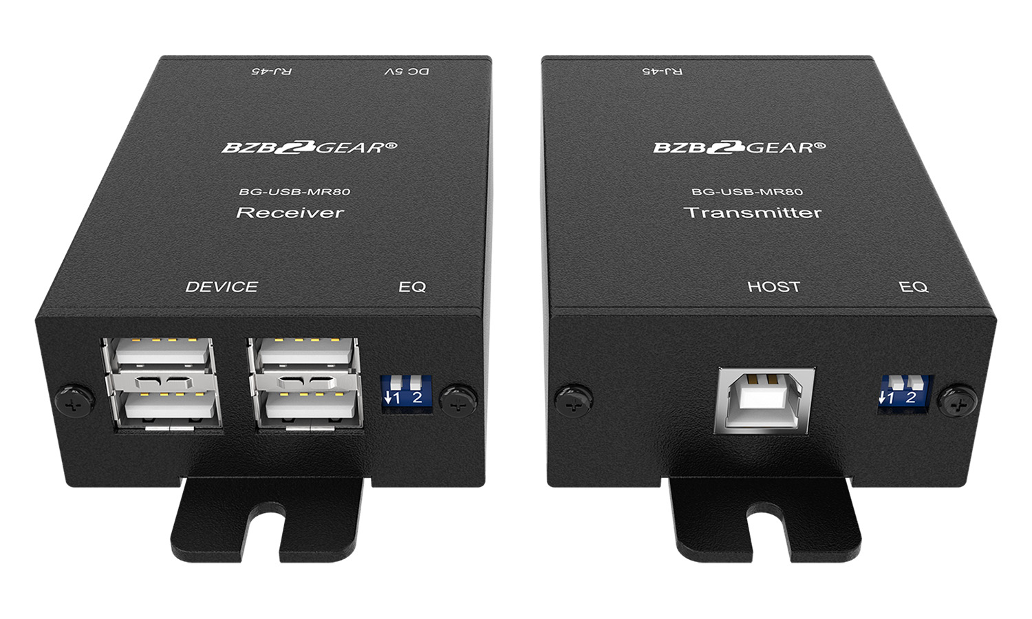 BZBGEAR BG-USB-MR80 4-Port USB 2.0 Extender over Single Cat5e/6/7 Cable up to 260FT