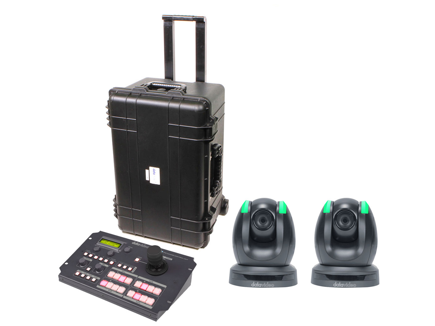 Datavideo GO-2CAM 2 remote camera kit with controller/cables and hand-carry case