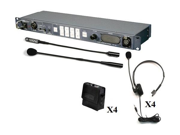 Datavideo ITC-100 8-User Wired Intercom System with 4 Beltpacks and 4 Headsets